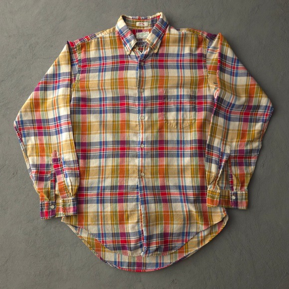 Gant Other - Vintage 1960s Gant Multicolor Plaid Button Down Shirt The Hugger Tapered Body